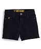 Knit N Knot Denim Solid Shorts - Black
