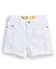 Knit N Knot Denim Distressed Shorts - White