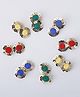 CHOKO Set Of 8 Floral Designed & Sequins Embellished Alligator Clips - Multi Colour