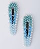 CHOKO Pearls & Beads Embellished Hair Clips - Blue & White