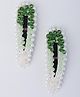 CHOKO Pearls & Beads Embellished Hair Clips - Green & White