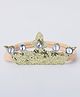 CHOKO Crown Designed & Diamond Embellished Headband - Gold Peach & Clear
