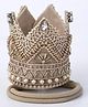 CHOKO Birthday Theme Crown Applique Detailed & Beads Embellished Headband  - Brown & Gold