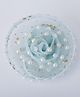 CHOKO Floral Applique Detailed & Pearls Embellished Hair Alligator Clip - Blue White & Gold