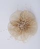 CHOKO Floral Applique Detailed & Beads Embellished Hair Alligator Clip - Bronze Brown & Off White