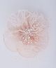 CHOKO Floral Applique Detailed & Beads Embellished Hair Alligator Clip - Peach & Off White