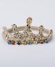 CHOKO Crown Designed Sequins & Stones Embellished Headband - Golden Multi & Brown