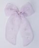 CHOKO Pearls Embellished Bow Designed Hair Alligator Clip - Purple & Off White
