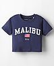 Doreme Single Jersey Knit Half Sleeves T-Shirt with Text Print - Navy Blue