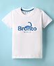 Doreme Single Jersey Knit Half Sleeves T-Shirt with Bronto Print - White