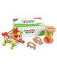 NESTA TOYS -Newborn Gift Set - Wooden Skwish Rattle, Clacker Rattle, Elephant & Car Teether - 4 Pcs