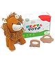 NESTA TOYS -Newborn Gift Set - Lion Plush Toy, Wooden Elephant & Car Teether - 3 Pcs Set