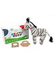NESTA TOYS -Newborn Gift Set - Zebra Plush Toy, Wooden Elephant & Car Teether - 3 Pcs Set