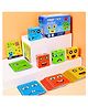 VGRASSP 16 Pcs Face Changing Wooden Blocks Game Toy For Kids -  Educational Brain Teaser Creative Puzzle With 72 Funny Face Cards ( Box Size 11 x 7.5 x 5 cm)