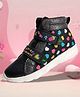 Hopits Hearts Designed & Sunglasses Applique Detailed Sneakers With Velcro Closure - Black