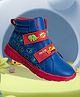 Hopits Abstract Designed & Dinosaur Applique Detailed Sneakers With Velcro Closure - Blue