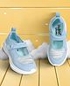 Hopits Abstract Designed Mary Jane Ballerinas With Velcro Closure - Light Blue