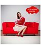 GoldenHub Decorative Heart Cushion with Love Design, Pink and Red, Plush Fabric - Red