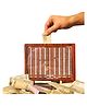 The Flyers Bay Wooden Money/Piggy Bank, Money Coin Box for Kids/Children, Savings Challenge Box, Cashbox, Cash Vault Wooden Savings Box,Wooden Coin Piggy Bank (Wood, Rs 10,000) Reusable/Interchangable