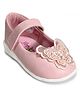 Hopits Beads Embellished Butterfly Designed Mary Jane Ballerinas - Peach