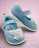 Hopits Beads Embellished Butterfly Designed Mary Jane Ballerinas - Sky Blue