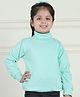 Mini & Ming Fleece Full Sleeves Solid Sweatshirt - Turquoise Blue