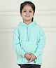 Mini & Ming Fleece Full Sleeves Solid Hooded Sweatshirt - Turquoise Blue