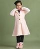 Mini & Ming Fleece Full Sleeves Solid Coat - Pink