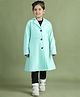 Mini & Ming Fleece Full Sleeves Solid Coat - Turquoise Blue