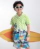 OLLINGTON ST. Cotton Half Sleeves Beach Theme Printed Shirt & Shorts Set - Multicolor