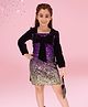 Cutecumber Full Sleeves Sequin Embellished & Bow Applique Detailed Dress - Purple