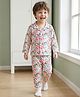 Babyoye 100% Cotton Knit Full Sleeves Printed Co-Ord Night Suit - White