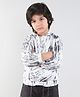 Taffykids Velvet Full Sleeves Tie Dye Hoodie - Off White & Blue
