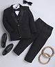 Jeet Ethnics Full Sleeves Solid 4 Piece Party Suit Set - Black