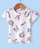Doreme Single Jersey Knit Half Sleeves T-Shirt with Unicorn Print - White