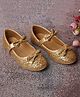 boyz n galz Bow Detailed Shimmered Mary Jane Ballerinas - Gold