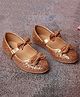 boyz n galz Bow Detailed Shimmered Mary Jane Ballerinas - Rose Gold
