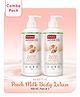 Babyhug Advanced Sensitive Peach Milk Body Lotion Extra Nourishing Formula For Sensitive Baby Skin Pack of 2 - 400 ml each