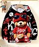 Bolly Lounge Cotton Full Sleeves Teddy Bear Printed Hooded Sweatshirt - Black