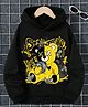 Bolly Lounge Cotton Full Sleeves Teddy Bear Printed Hooded Sweatshirt - Black