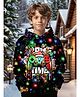Bolly Lounge Cotton Full Sleeves Game Time Text Printed Hooded Sweatshirt - Black