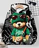 Bolly Lounge Cotton Full Sleeves Teddy Printed Hooded Sweatshirt - Black