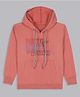 Bolly Lounge Cotton Full Sleeves Typography Printed Hooded Sweatshirt - Peach