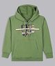 Bolly Lounge Cotton Full Sleeves Moving Forward Text Printed Hooded Sweatshirt - Light Green