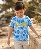 Babyhug 100% Cotton Knit Half Sleeves T-Shirt with Tropical Theme Print - Blue
