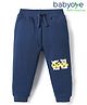 Babyoye Eco Conscious 100% Cotton Knit Full Length Lounge Pant with Text Print - Navy Blue