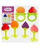 Kritiu Fruit Shaped Silicone Stand Teether Pack Of 6 - Multicolour