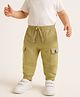 Babyoye 100% Cotton Terry Knit Full Length Lounge Pant With Text Print - Beige