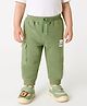 Babyoye 100% Cotton Knit Full Length Lounge Pants with Animal Patch & Cargo Pockets - Green
