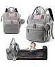 Winnies Diaper Bag With Changing Station | Mummy Bag With Bassinet | Bed Changing Backpack-Grey